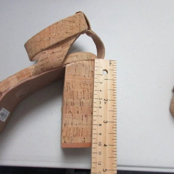 Torrid Womens Nat Cork Platform Heels 9 W W Strappy Block Sandals Shoes 902 - Picture 12 of 13